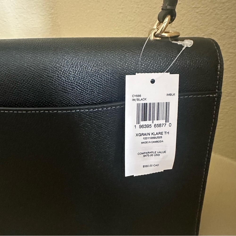 New Coach Klare Top Handle Bag Elegant Black Leather Handbag - Picture 11 of 16